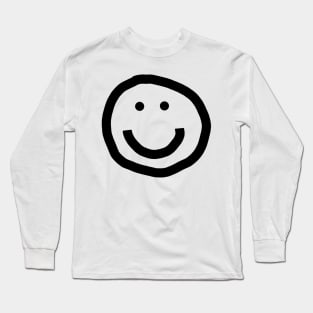 Round Face Black Line Long Sleeve T-Shirt